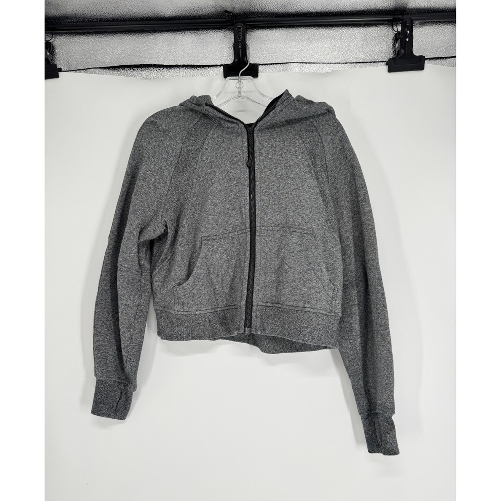 Lululemon Scuba Oversized Full Zip Hoodie Heathered Speckled Black XS/S Jacket